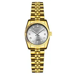 Diamond Face stainless Steel Band Watch Women's Simple Casual Student & office Fashion Quartz Gold, silver , Two Tone women’s Watch