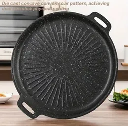 Korean BBQ Reversible Grill Pan – Round Non-Stick Barbecue Plate for Outdoor, Travel & Camping