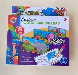 Cartoons Water Painting Card - 8 Cards Doodle Fun - Dinosaur Designs