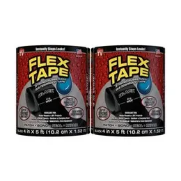 Flex Tape Rubberized Waterproof Tape, 4" x 5', Black