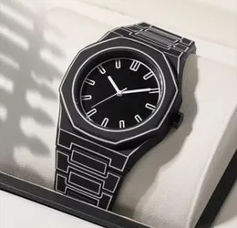 Skeleton design matte Black & white Men’s watch