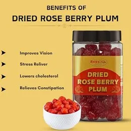 Zaya 250gm Dried Rose Berry Plum, Weight loss,Snack,Digestive,High Fiber,Dehydrated Plum, Immunity Booster,Healthy Snack for kids and adult