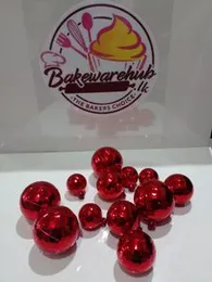 Disco Ball Cake Toppers – 12 pcs Pack | Multi-Size | Sparkling Decor in Green, Gold, Silver, Blue, Red & Pink