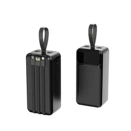 Aspor A318 40000mAh 22.5W High-Speed Power Bank | Built-in Cable | Dual USB + Type-C Output | LED Display Portable Charger