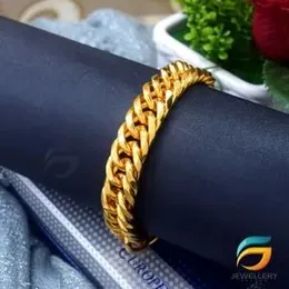 Gold Plated Big 14mm Double Albert Bracelet Guarantee Fashion Fashionable and Stylish Smart Design for Men.