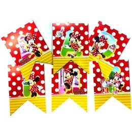 Micky Mouse Cardboard Party Gala Bunting Banner Happy Birthday Party Decorations