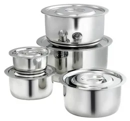 My Home 5 Pcs Stainless Steel Stock Pot Set with Lids