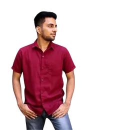 Premium Linen Short sleeve Shirt – Wine red