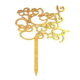 Happy Birthday Sister Nangi Wooden Cake Topper Gold Party Cake Decoration