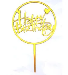 Party Cake Decoration Cake Topper Plastic Gold Happy Birthday