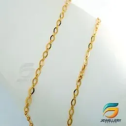Gold Plated 05mm Machin Cut Link Chain Guaranteed Stylish Design For Women.