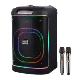 Brodu BTS 2105 Wireless Speaker - 8" Bluetooth Karaoke Speaker with Dual Wireless Mics & RGB Lights