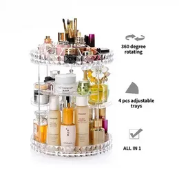 DIAMOND PATTERN ROTARY COSMETIC STORAGE BOX