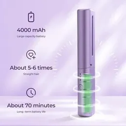 Mobile Heat Comb – Wireless Electric Hair Straightening Comb with USB Charging Cable | Rechargeable Heated Brush for Hair & Beard Styling