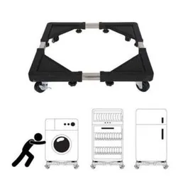 Heavy Duty Front & Top Load Washing Machine Stand/Trolley with Wheels, Fridge Stand, Cooler Stand, Dishwasher Stand, Capacity Upto 160 Kgs, Black