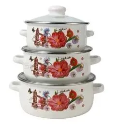 6 pc enamel cookware set kitchen set