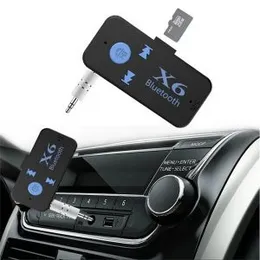 Car Wireless X6 Bluetooth USB Stereo Audio Play Adapter Support 3.5mm Jack