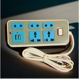 Multi Plug Wire Code 2 Power Socket Extension With 2 USB Ports