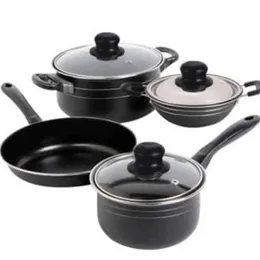 Nonstick 7pcs cookware set. Kitchen essentials Easy clean pots and pans Durable nonstick coating