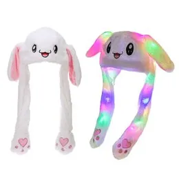 1Pc Glowing Cute Rabbit Ear Up Down Hat With Light