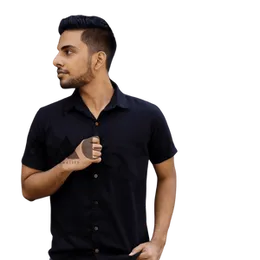 Premium Linen Short sleeve Shirt – Black