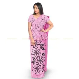 Light Pink with Black Batik Crack Cotton Printed Saree