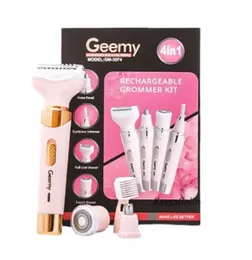 GM-3074 Geemy Rechargeable 4-in-1 Nose and Hair Trimmer – Full Body Grooming Kit for Women and Girls