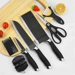 6 Pcs Black Knife Set
