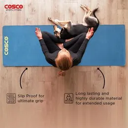 Cosco Yoga Mat Chakra- 6mm-Cobalt (Made In India), For Women yoga mat for men Exercise mat for home workout yoga mat for women gym mat Anti skid Yoga 