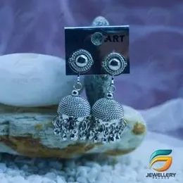 Silver Plated Earring Traditional Ethnic Oxidized Silver Tone Party Wear Bridal Bride Jimiki Earring  Jewelry for Women.