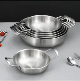 Stainless Steel Thicken Seafood Pot Anti-Scalding Binaural Design Home Kitchen Gold Wok Cooking Pots