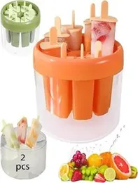 Popsicle Molds, Mini Popsicle Mould for Kids, Reusable DIY 8 Pieces Ice Pop Mould for Homemade, Upgrade Ice Cream Mold for Kids with Stick and Ice Box