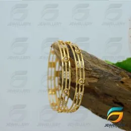 22kt Guarantee Straight Heavy Bangles with White Stone for Women With Stone Fashion Jewelry Gift-19cm