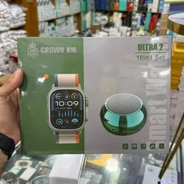 Smart watch for men crown K16 ultra 2 10 in 1 set with Bluetooth speaker gift watch