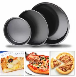Round Deep Dish Pizza Pan Tray – Non-Stick Carbon Steel Pizza Baking Mold (24cm, 26cm, 29cm)