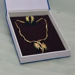 Gold plated Elegant Half Leaf neckless with new design Half Leaf earring.