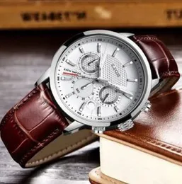 New Luxury Premium Men's Futuristic Style Watch with Stainless Steel & Leather Strap