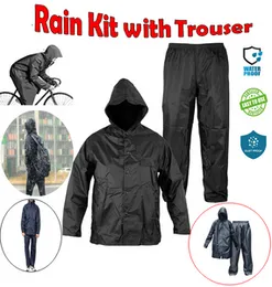 Free Size 1 Set Raincoat Rain Pants Kit Waterproof Rain Coat Adult Rainwear Rainproof Motorcycle Rainsuit For Outdoor Rescue Raincoats