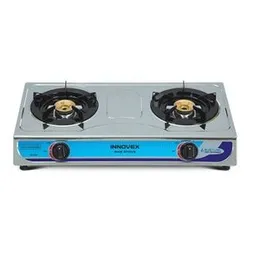 Innovex IGS006 Double Burner Gas Cooker – Stainless Steel, Brass Burner Cap