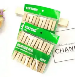 20pc Cloth drying bamboo clips cloth hanger rope holder