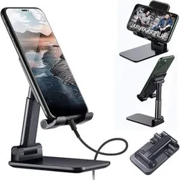 FOLDING DESKTOP PHONE STAND  New Desk Mobile Phone Holder Stand For iPhone iPad Xiaomi huawei Metal Desktop Tablet Holder Table Cell Foldable Universa
