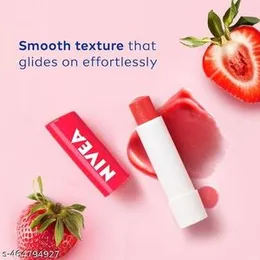 NIVEA Fruity Shine Lip Balm Strawberry – Hydrating & Glossy Lip Care, Pack of 1 | Smooth, Kissable Lips with a Hint of Tint
