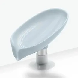 Soap Holder Leaf-Shape Self Draining Soap Dish Holder, Leaf , Not Punched Easy Clean Bar Soap Holder with Suction Cup Soap Dish for Shower