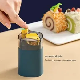 Automatic Toothpick Box Press Out of The Sign Home Wheat Straw Toothpick Holder Container Portable -Up Toothpick Dispenser