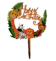 Happy Birthday Plastic Cake Topper Jungle Animal