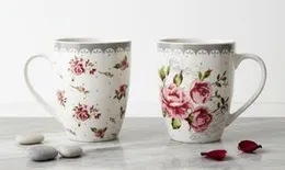 Flower Ceramic Mugs With Handle Floral Mugs Porcelain Bone China Tea Mug Coffee Cups Large Coffee Mugs Home Decor