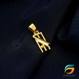 Gold Plated Pendant Stylish Cricket Wicket Shape Rich Look For Men.