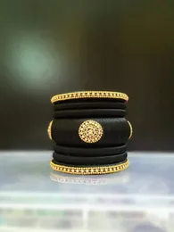 Silk thread Handmade bangle (2pcs) black