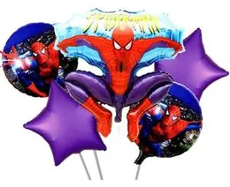 5 Pcs Foil Ballons Spider Man Birthday Party Decorating