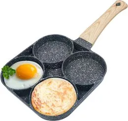 4-Cup Nonstick Pancake & Egg Frying Pan – Durable Aluminum Alloy Omelette Cooker, Multi-Section Breakfast Skillet